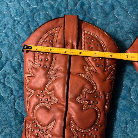 JustFab Brown/Orange Western Girl Boots Size 10 - Picture 3 of 8